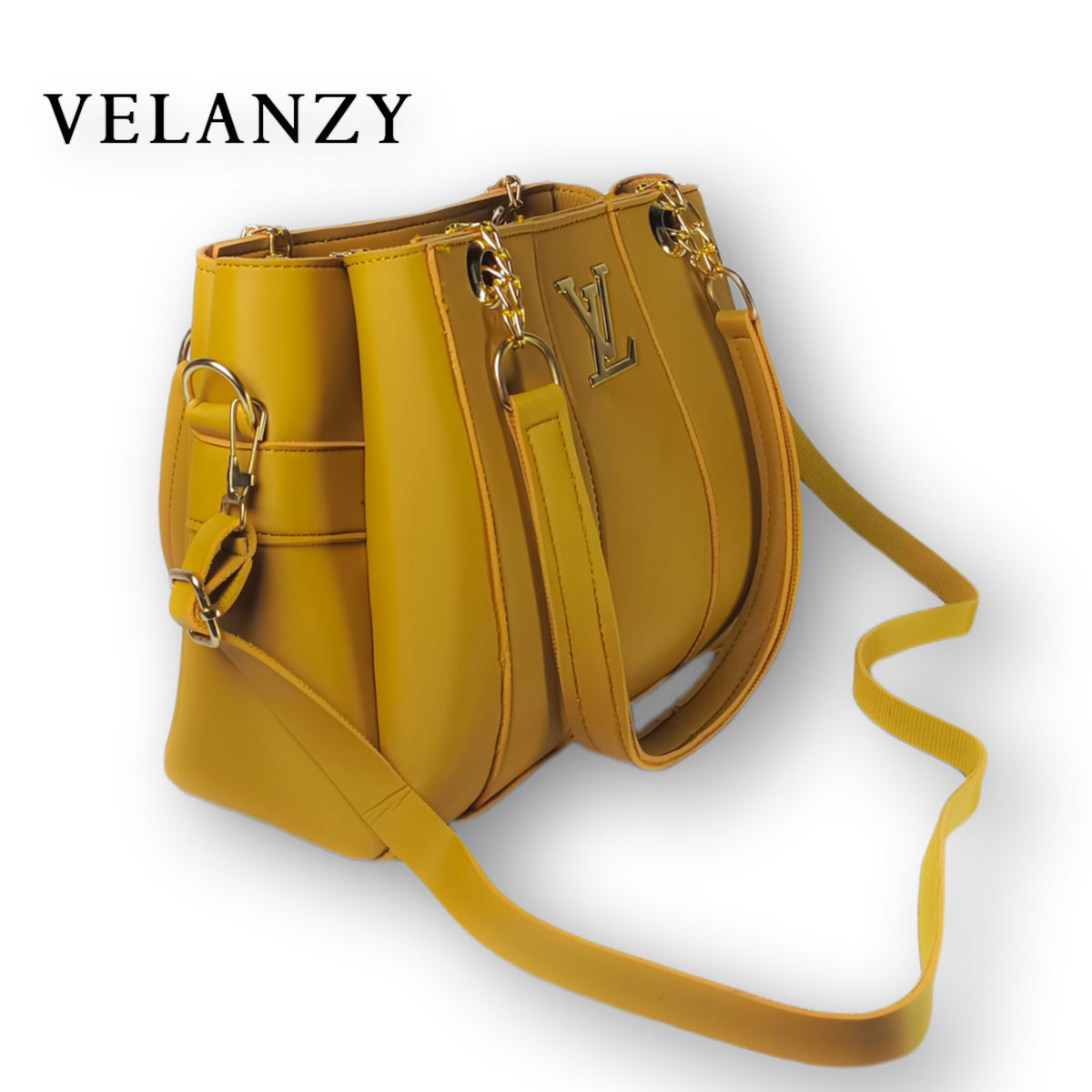 Velanzy Signature Tote – Honey Gold Luxe