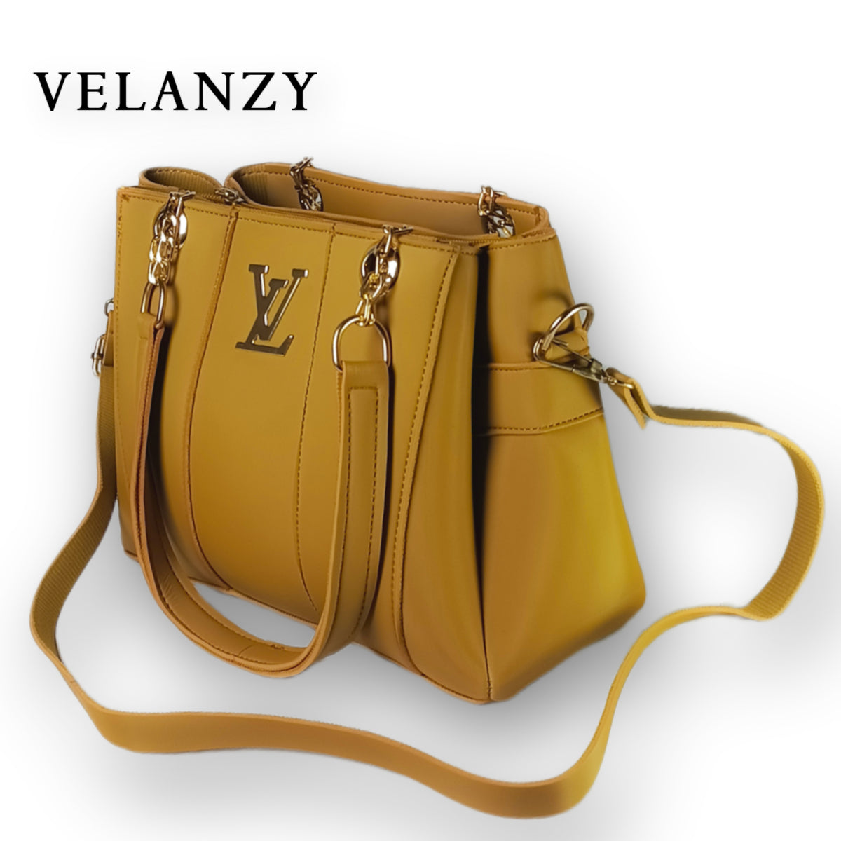 Velanzy Signature Tote – Honey Gold Luxe