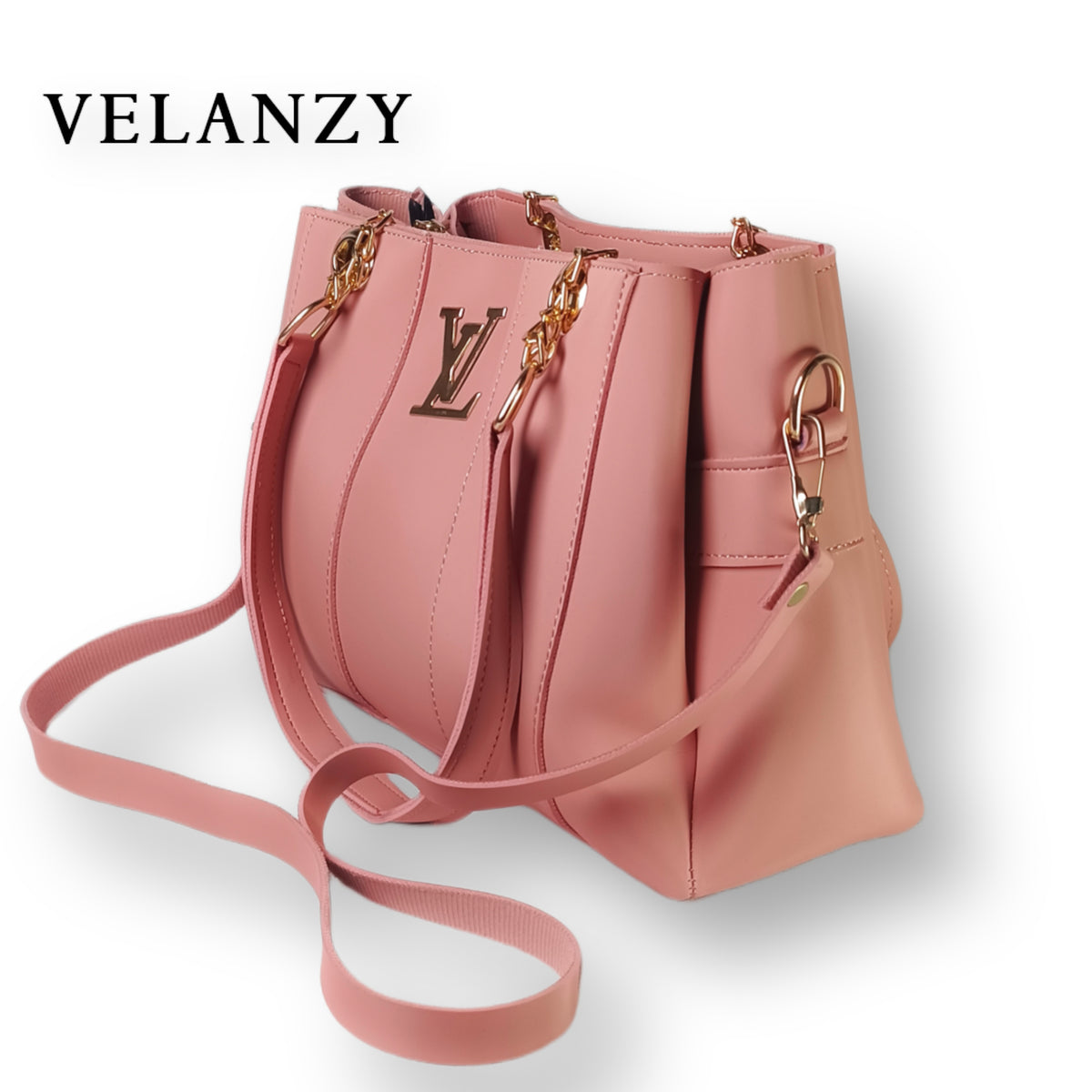 Velanzy Signature Tote – Blush Rose Luxe