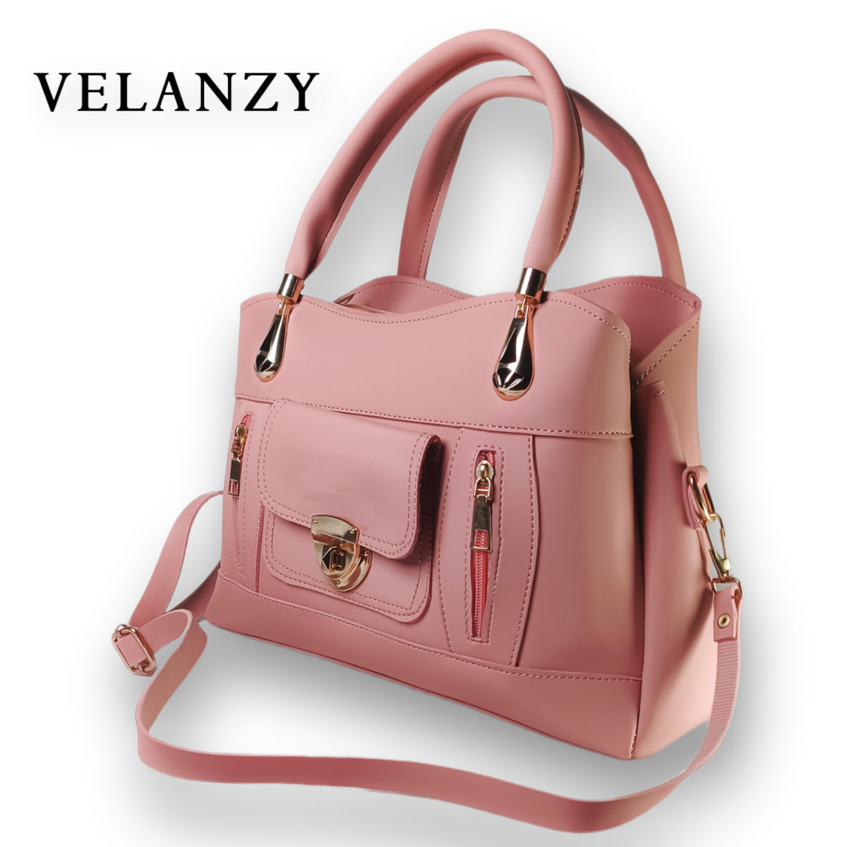Velanzy Luxe CarryAll – Blush Pink Glow