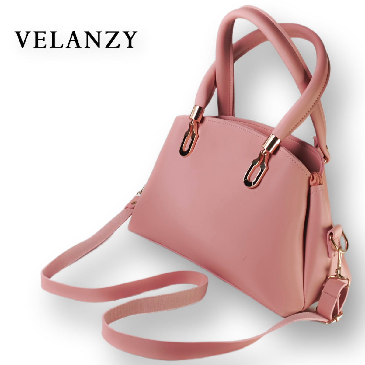 Velanzy Sleek Curve Tote – Blush Bloom
